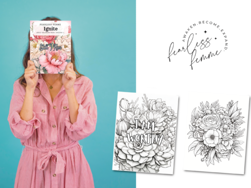 Ignite Coloring Book for Women positive affirmation floral bouquets adult coloring pages