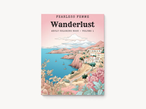 A coloring book for women who love to travel.