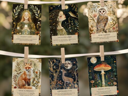 Affirmation Cards Digital Download Printable Magic Forest Oracle Style Affirmation Deck