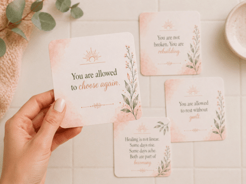 Keep Moving Forward Cards Volume 1 printable encouragement cards for women healing after divorce, heartbreak, or a major life change.