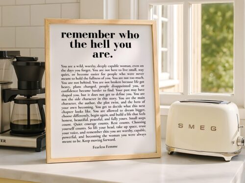 A daily reminder artwork for women facing tough times like divorce or breakup