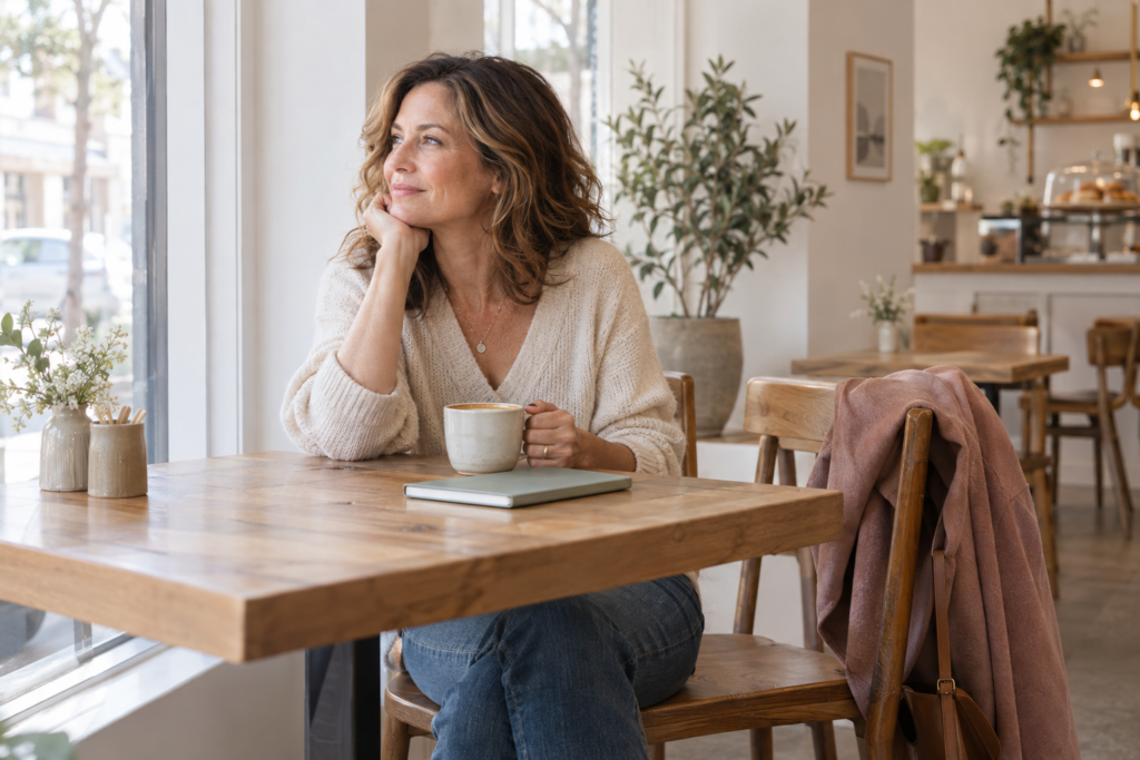 Woman building confidence by trying something new after divorce
